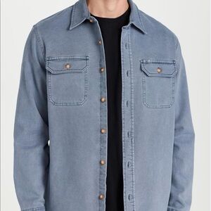 NWT Faherty Sunwashed Shirt Jacket - Petrol Blue